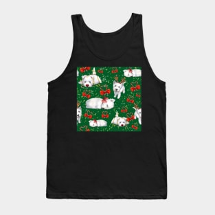 Christmas Westies green pattern Tank Top